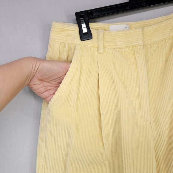 Aritzia Wilfred Free Lennox Pleated Pants Size 4 High Rise Corduroy Mom Baggy - Picture 6 of 15